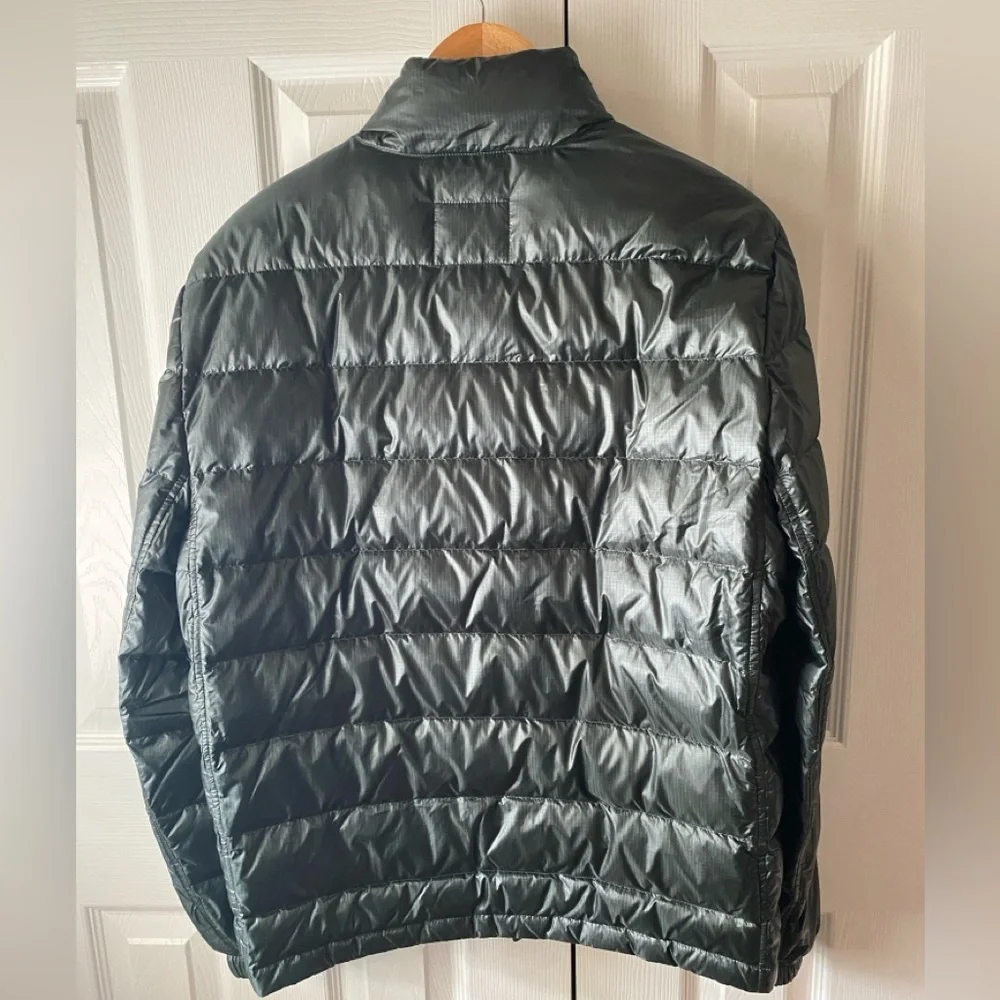 J.‎ CREW Dark Forest Green Ripstop Nylon Duck Down/Feathers Puffer Jacket SZ M